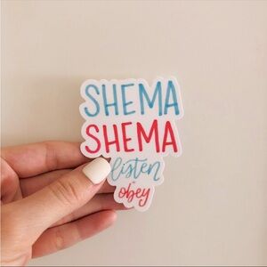 Shema Sticker Handmade Hand lettered Sticker Hebrew Faith Sticker Torah Israel